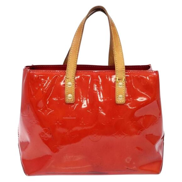 LOUIS VUITTON Monogram Vernis Reade PM Hand Bag Red Rouge M91088 - Picture 2 of 12